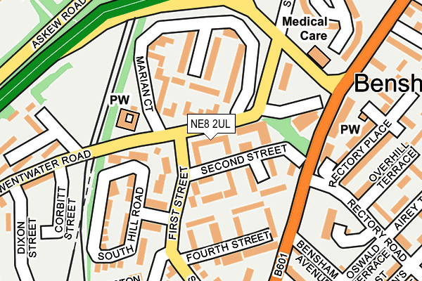NE8 2UL map - OS OpenMap – Local (Ordnance Survey)