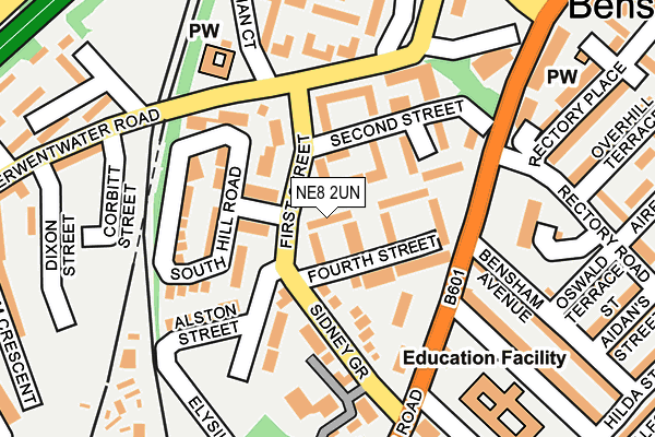 NE8 2UN map - OS OpenMap – Local (Ordnance Survey)