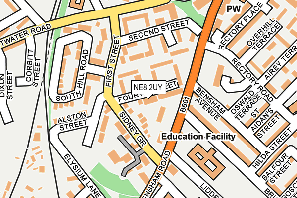 NE8 2UY map - OS OpenMap – Local (Ordnance Survey)