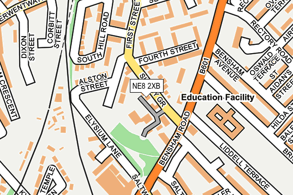 NE8 2XB map - OS OpenMap – Local (Ordnance Survey)