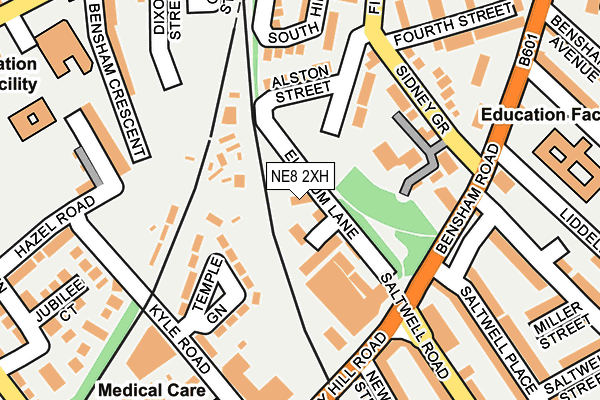 NE8 2XH map - OS OpenMap – Local (Ordnance Survey)