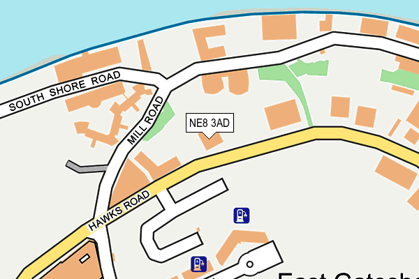 NE8 3AD map - OS OpenMap – Local (Ordnance Survey)
