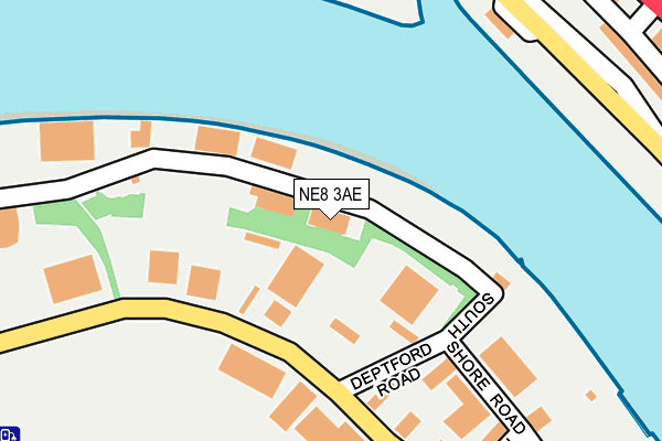 NE8 3AE map - OS OpenMap – Local (Ordnance Survey)
