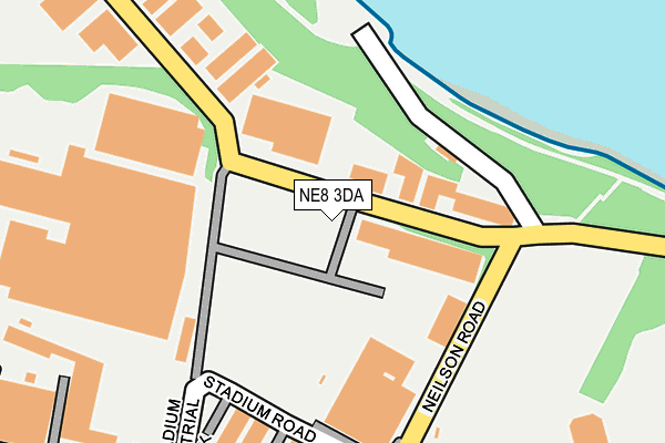 NE8 3DA map - OS OpenMap – Local (Ordnance Survey)