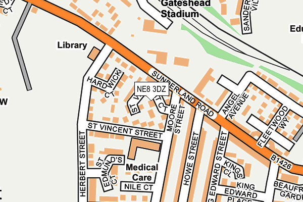 NE8 3DZ map - OS OpenMap – Local (Ordnance Survey)
