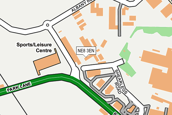 NE8 3EN map - OS OpenMap – Local (Ordnance Survey)