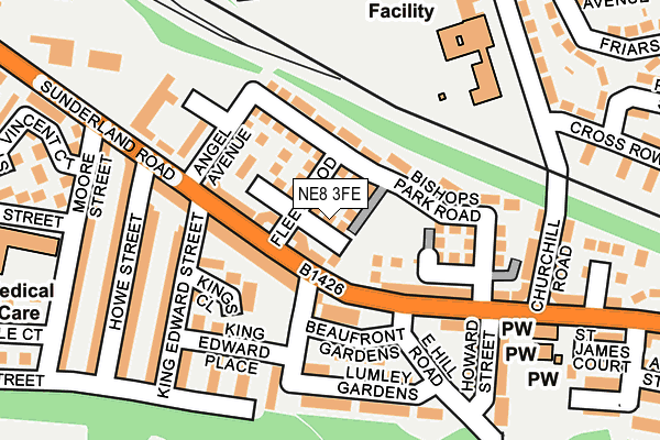 NE8 3FE map - OS OpenMap – Local (Ordnance Survey)
