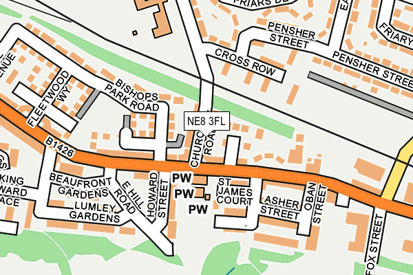 NE8 3FL map - OS OpenMap – Local (Ordnance Survey)