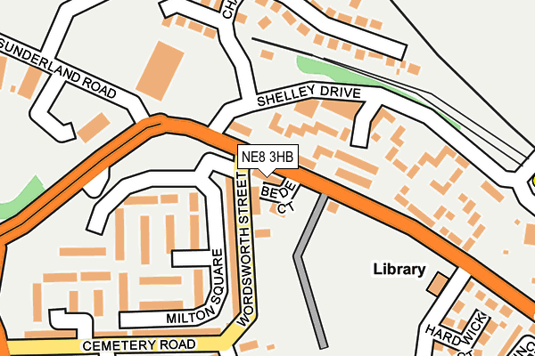 NE8 3HB map - OS OpenMap – Local (Ordnance Survey)