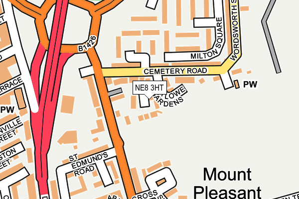 NE8 3HT map - OS OpenMap – Local (Ordnance Survey)