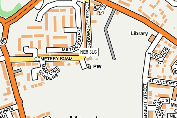 NE8 3LS map - OS OpenMap – Local (Ordnance Survey)