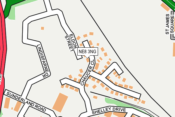 NE8 3NG map - OS OpenMap – Local (Ordnance Survey)