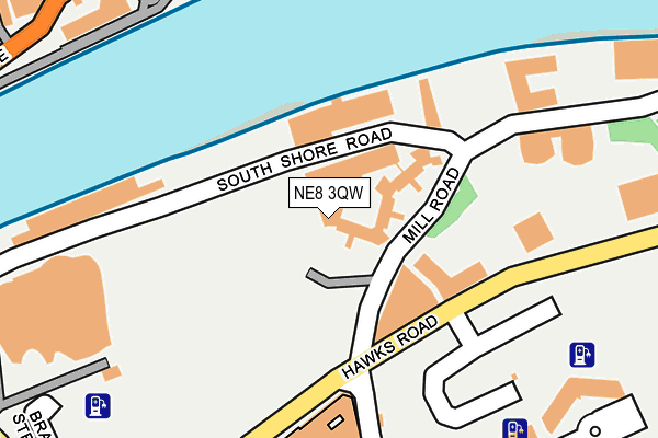 NE8 3QW map - OS OpenMap – Local (Ordnance Survey)