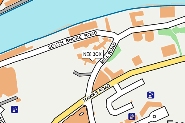 NE8 3QX map - OS OpenMap – Local (Ordnance Survey)