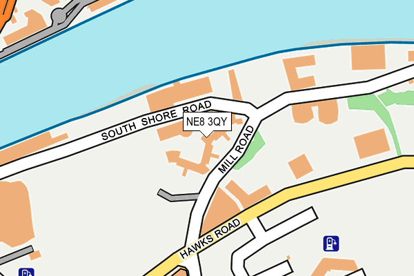 NE8 3QY map - OS OpenMap – Local (Ordnance Survey)