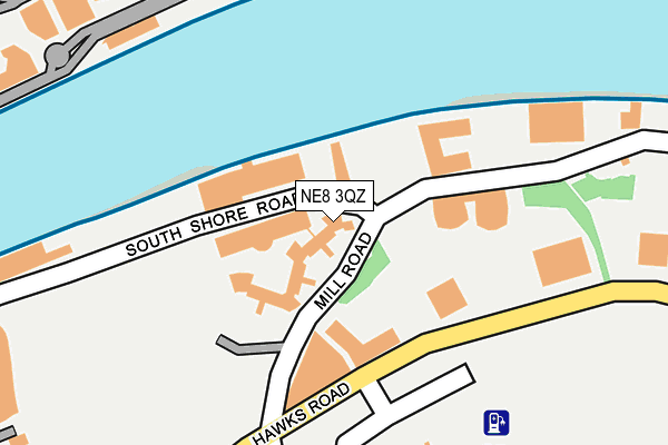 NE8 3QZ map - OS OpenMap – Local (Ordnance Survey)