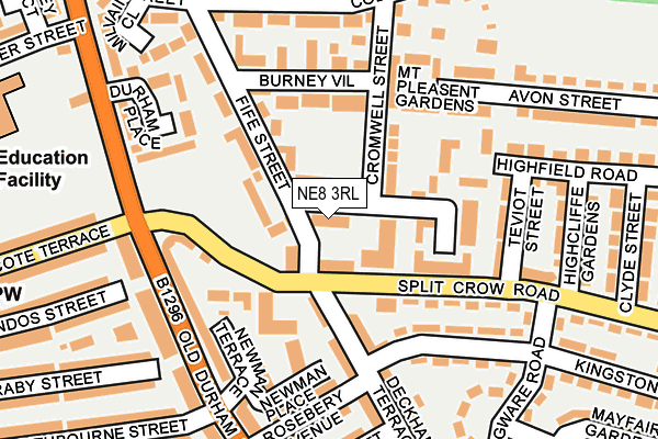 NE8 3RL map - OS OpenMap – Local (Ordnance Survey)