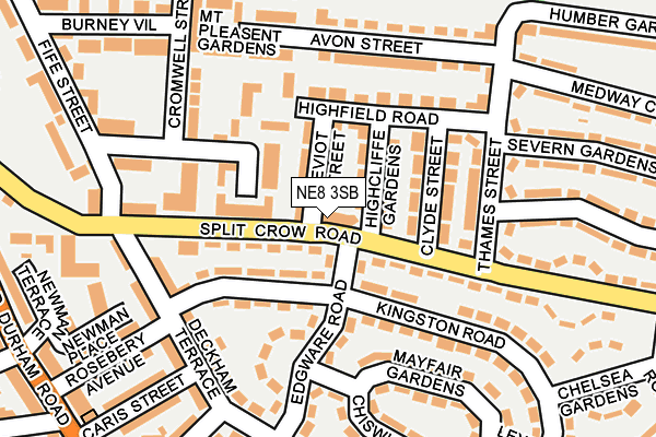 NE8 3SB map - OS OpenMap – Local (Ordnance Survey)
