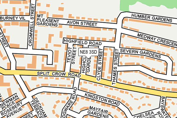 NE8 3SD map - OS OpenMap – Local (Ordnance Survey)