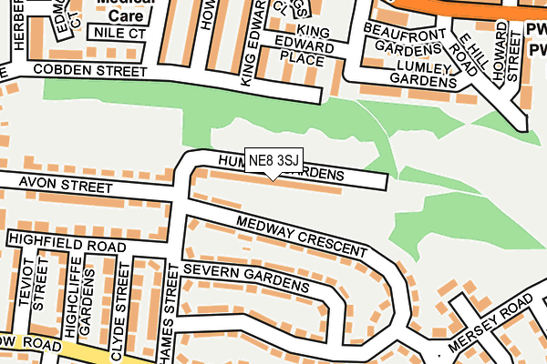 NE8 3SJ map - OS OpenMap – Local (Ordnance Survey)