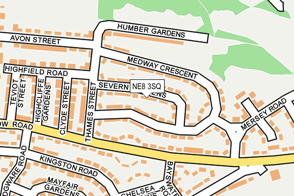 NE8 3SQ map - OS OpenMap – Local (Ordnance Survey)