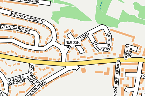 NE8 3SR map - OS OpenMap – Local (Ordnance Survey)