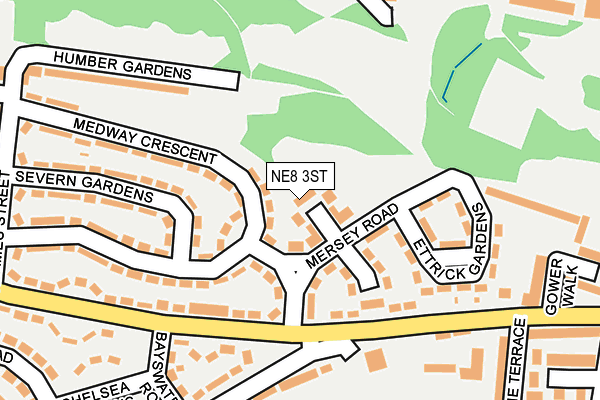 NE8 3ST map - OS OpenMap – Local (Ordnance Survey)