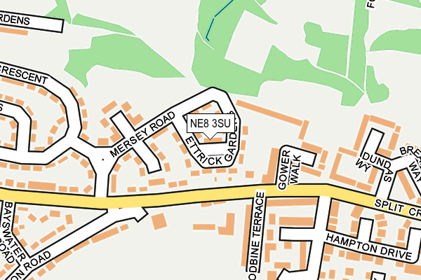 NE8 3SU map - OS OpenMap – Local (Ordnance Survey)