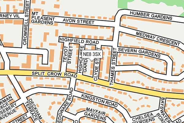 NE8 3SX map - OS OpenMap – Local (Ordnance Survey)