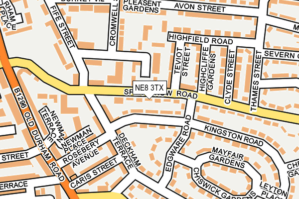 NE8 3TX map - OS OpenMap – Local (Ordnance Survey)