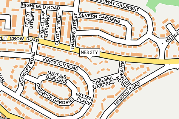 NE8 3TY map - OS OpenMap – Local (Ordnance Survey)