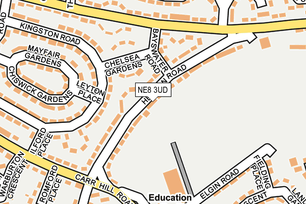 NE8 3UD map - OS OpenMap – Local (Ordnance Survey)
