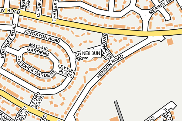 NE8 3UN map - OS OpenMap – Local (Ordnance Survey)