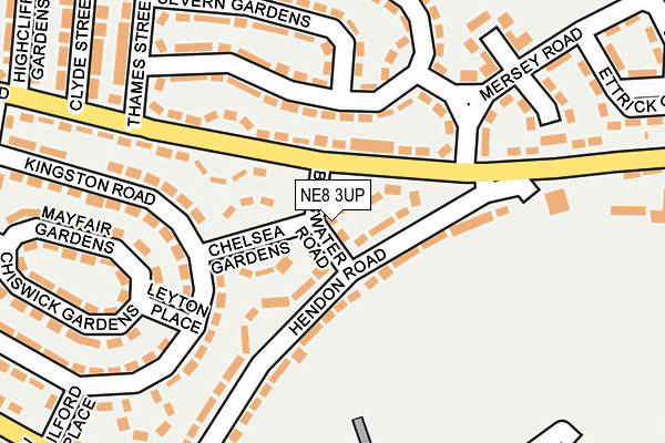 NE8 3UP map - OS OpenMap – Local (Ordnance Survey)