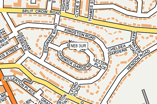 NE8 3UR map - OS OpenMap – Local (Ordnance Survey)