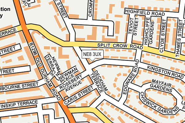 NE8 3UX map - OS OpenMap – Local (Ordnance Survey)
