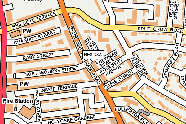 NE8 3XA map - OS OpenMap – Local (Ordnance Survey)