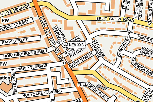 NE8 3XB map - OS OpenMap – Local (Ordnance Survey)