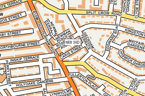 NE8 3XD map - OS OpenMap – Local (Ordnance Survey)