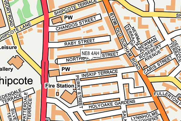 NE8 4AH map - OS OpenMap – Local (Ordnance Survey)