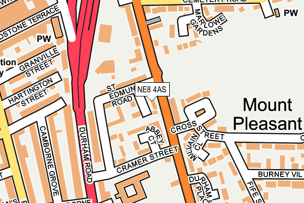 NE8 4AS map - OS OpenMap – Local (Ordnance Survey)
