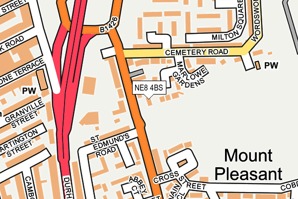 NE8 4BS map - OS OpenMap – Local (Ordnance Survey)