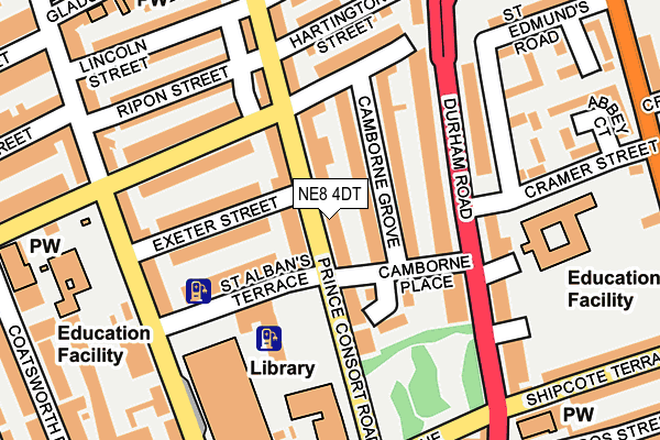 NE8 4DT map - OS OpenMap – Local (Ordnance Survey)