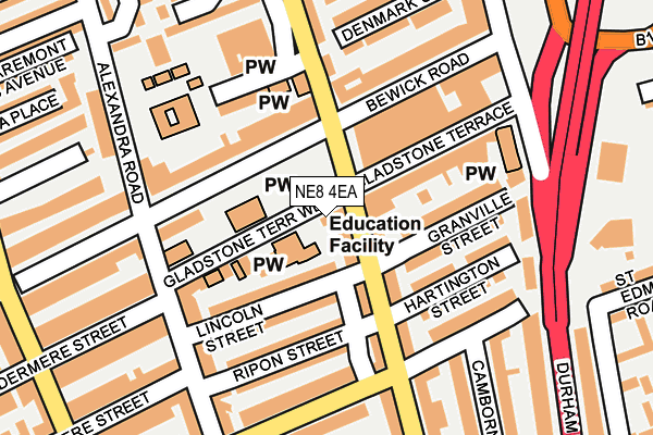 NE8 4EA map - OS OpenMap – Local (Ordnance Survey)