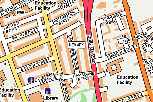 NE8 4EX map - OS OpenMap – Local (Ordnance Survey)