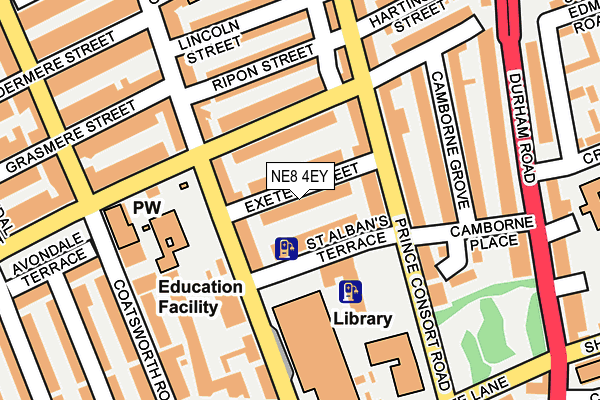 NE8 4EY map - OS OpenMap – Local (Ordnance Survey)