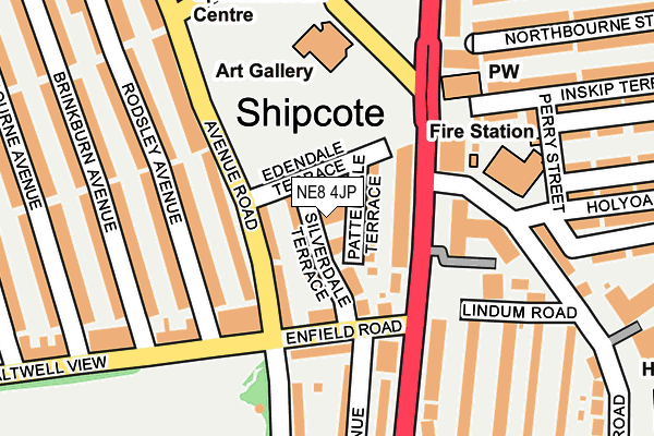 NE8 4JP map - OS OpenMap – Local (Ordnance Survey)
