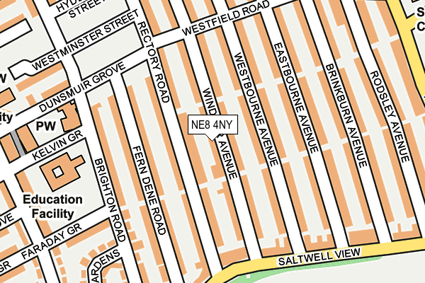 NE8 4NY map - OS OpenMap – Local (Ordnance Survey)