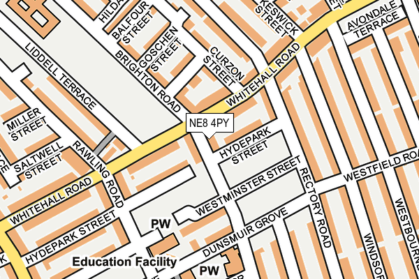 NE8 4PY map - OS OpenMap – Local (Ordnance Survey)