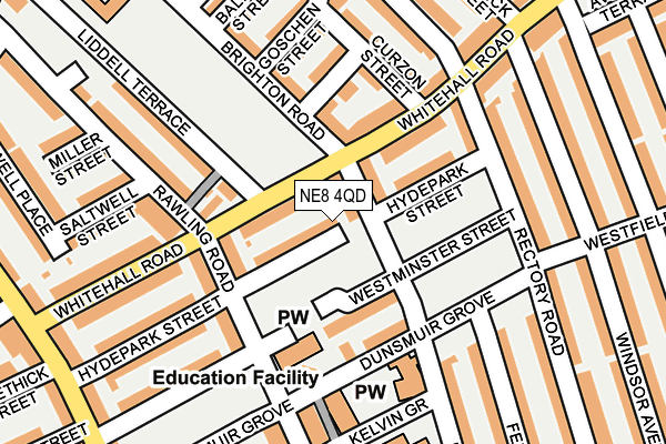 NE8 4QD map - OS OpenMap – Local (Ordnance Survey)